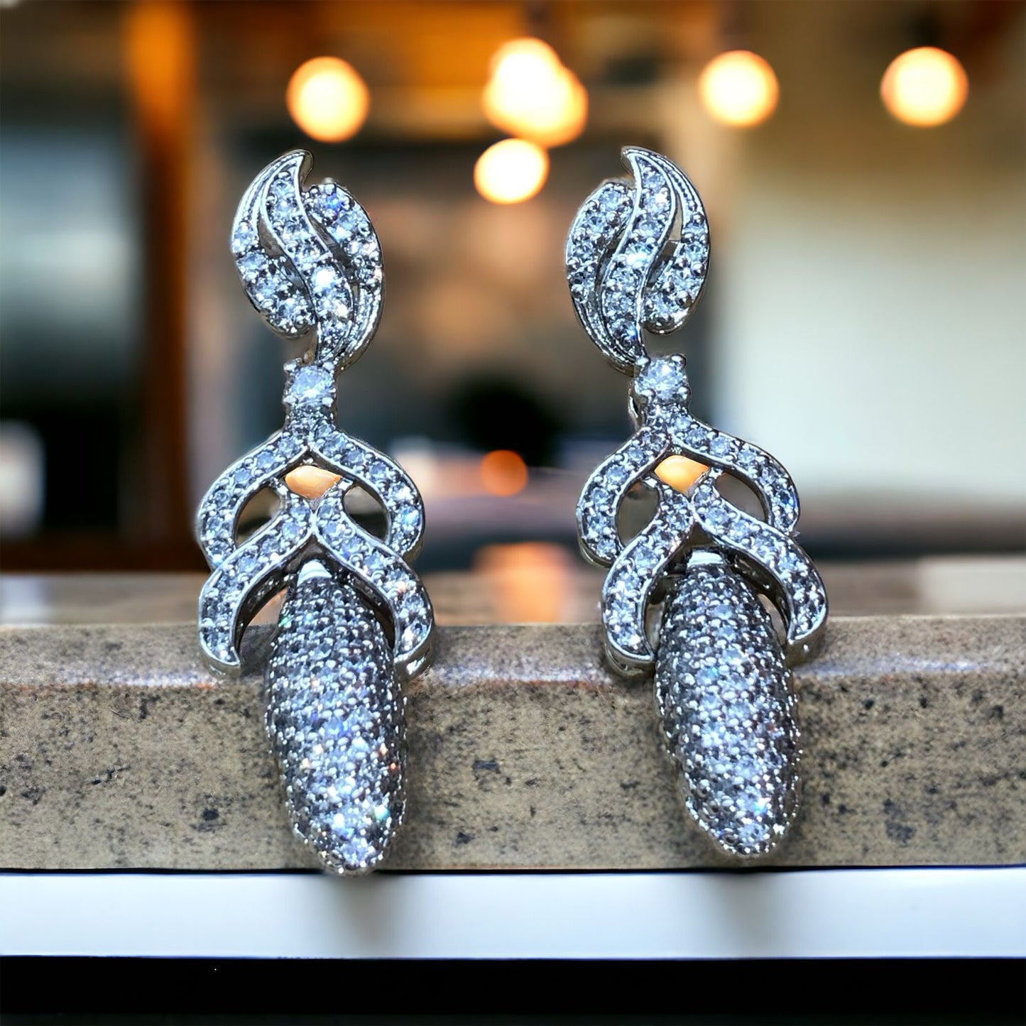 Chandi's Deep Rhodium Polished Zircon Jewelry