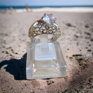 Platinum Ring with Princess Cut Stones