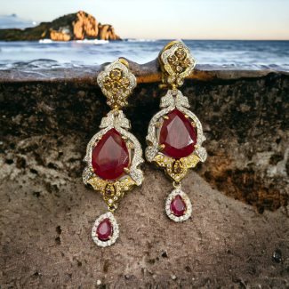 Red Diamond Earrings