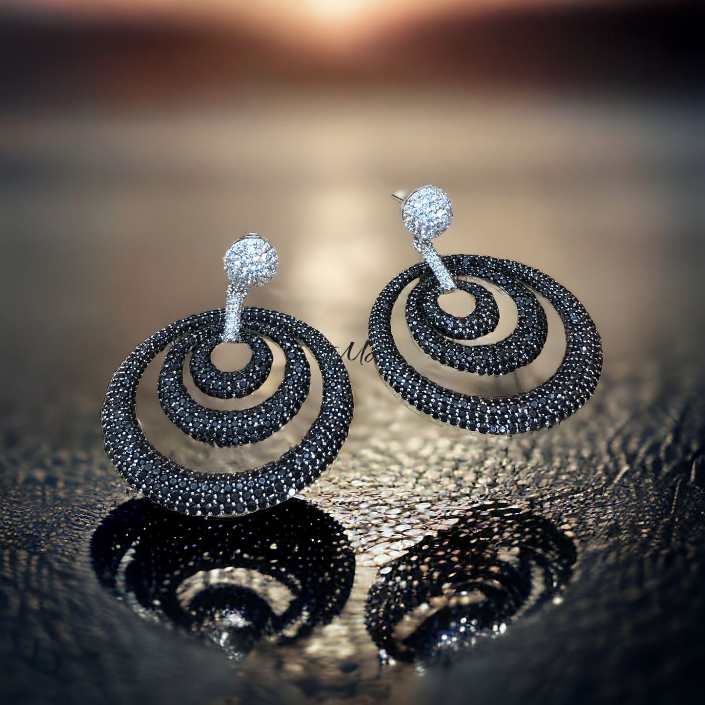 Chandi Deep Rhodium Earrings