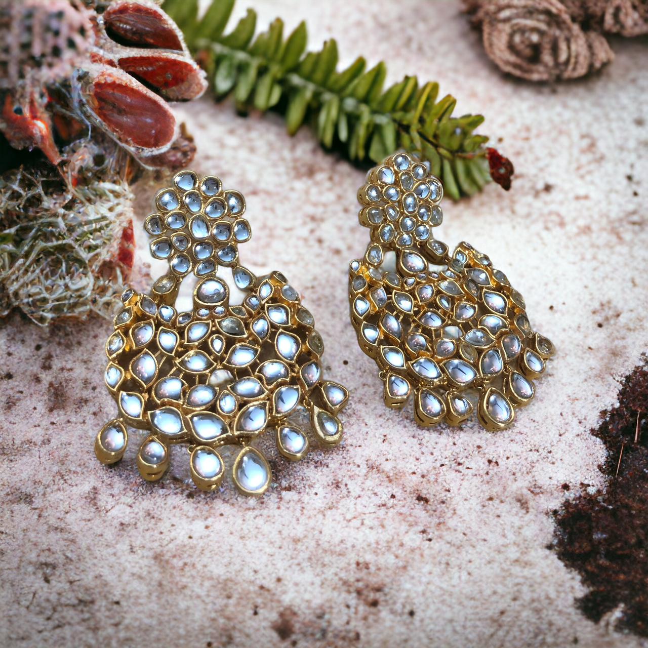 Chandi Gold-Plated Earring Adorned with Imported Zercon