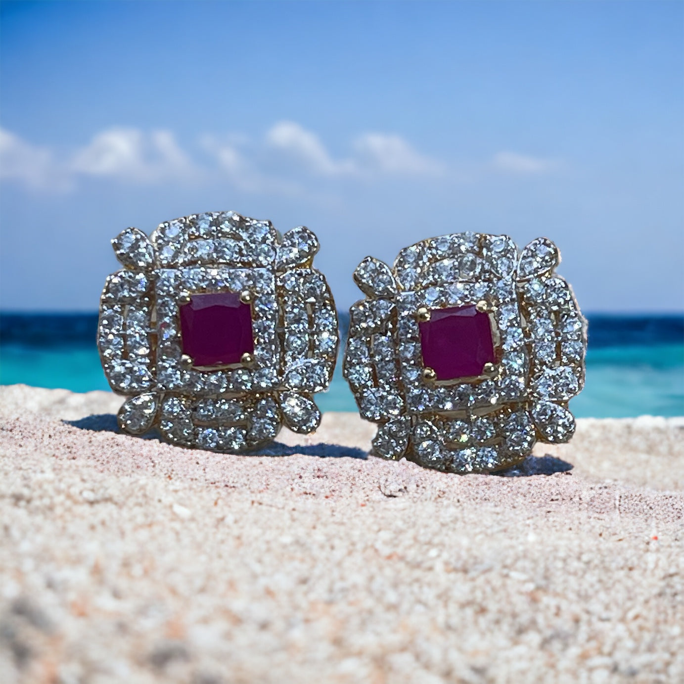 Ruby Elegance Earring