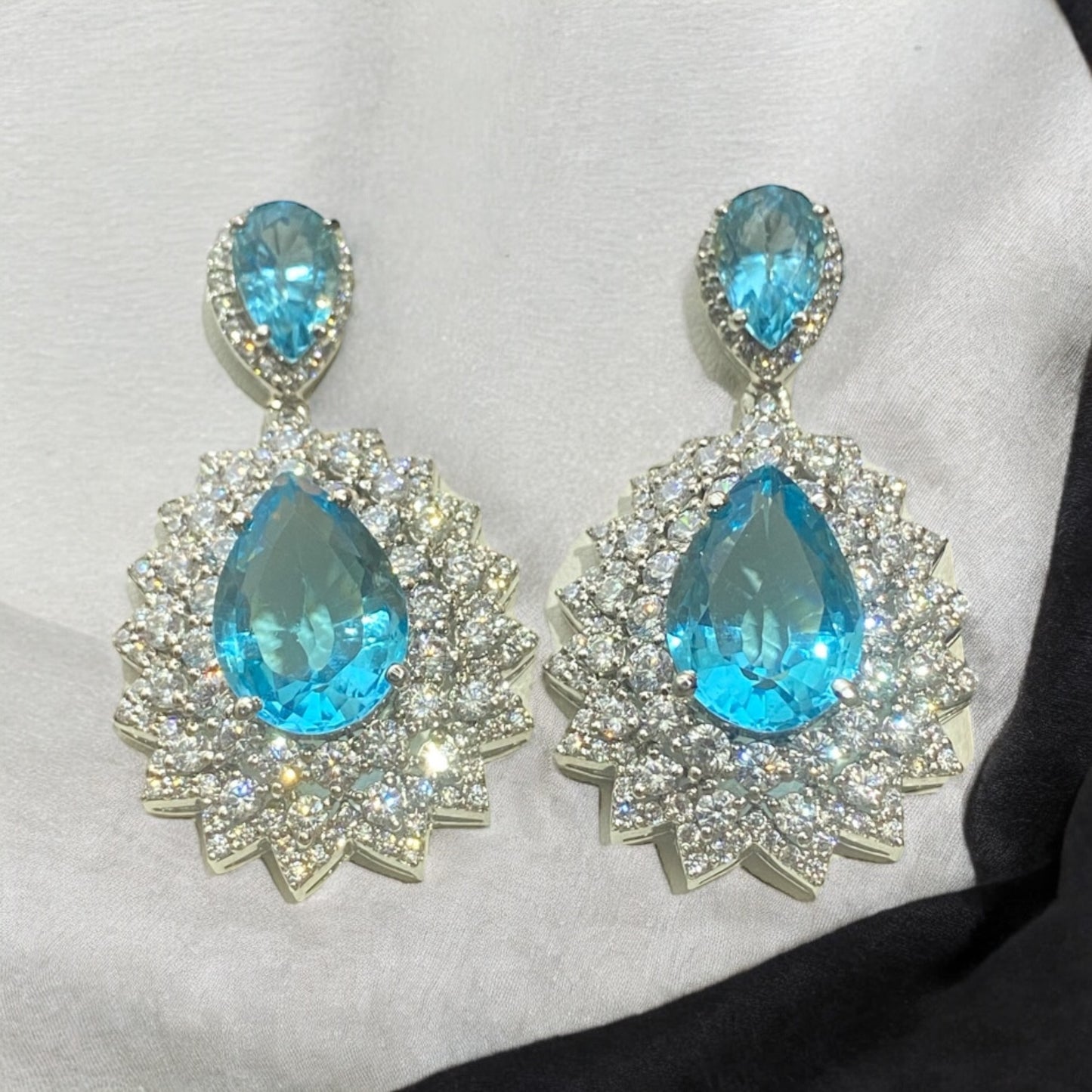 Earring Pure Chandi With Synthetic Stones