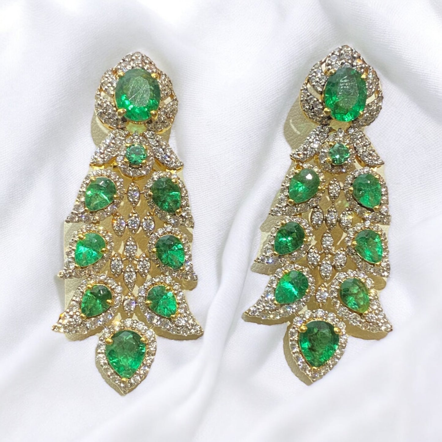 Pure Chandi Earrings With Synthetic Stones