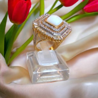 Sparkling Gold Ring in Silver