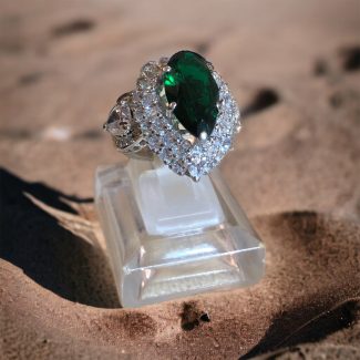 Silver Ring with Green Stone